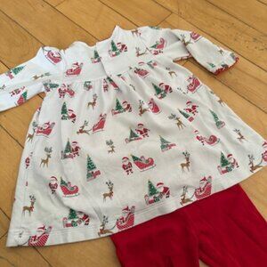 Kissy Kissy Baby Girls Red Christmas Magic Dress and Leggings Set - 6 - 9 Months